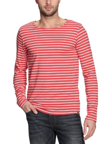 TOM TAILOR Denim Herren Langarmshirt 10225200012/striped longsleeve, Gr. 50/52 (L), Rot (4 Preisvergleich