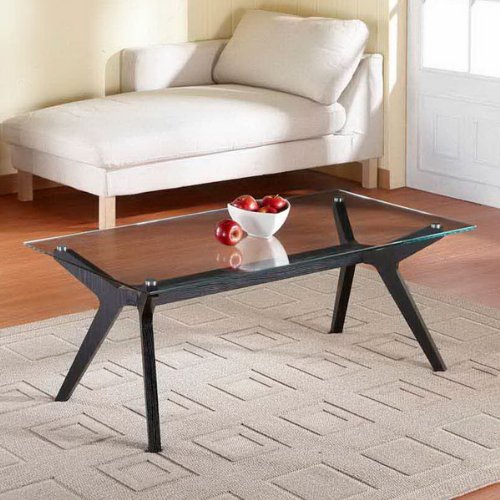 Cheshire Black Matte Finish Glass Top Coffee Table Cheshire Black Matte Finish Glass Top Coffee Table