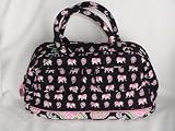 Vera Bradley Pink Elephants Lola Tote Handbag