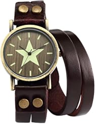 AMPM24 Lady Women Wrap Around Double Coffee Strap Bracelet Long Wrist Quartz Watch WAA405