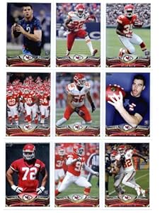 2013 Topps NFL Football Team Set (SEALED) - Kansas City Chiefs : 13 Cards  Travis Kelce Derrick Johnson Jamaal Charles Kansas City Chiefs Dwayne Bowe Tamba Hali Dexter McCluster Knile Davis Tyler Bray Knile Davis Alex Smith Eric Fisher Eric Berry
