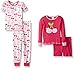 Gerber Little Girls' Toddler 4-Piece Cotton Pajama Set, Cherries, 3T