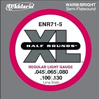 D'Addario ENR71-5 Half-Round 5-String Bass Guitar Strings, Light