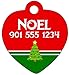 Christmas Themed Pet Id Tag for Dogs & Cats Personalized w/ Name & Number (Christmas Tree, Heart)