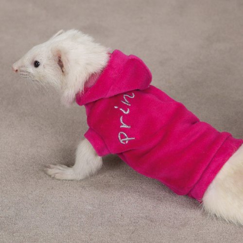 Biddie Buddies Ferret Velour Hoodie Med Pink