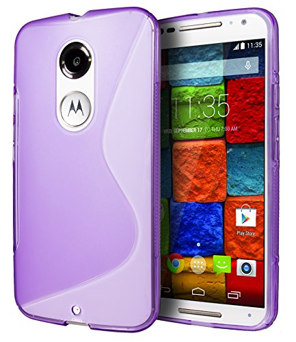 Motorola Moto X (2nd Generation) Case, Cimo [Wave] Premium Slim TPU Flexible Soft Case For Motorola Moto X (2nd Generation, 2014) - Purple
