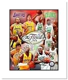 2008 Boston Celtics Los Angeles Lakers NBA Finals Double Matted 8x10 Photograph Composite