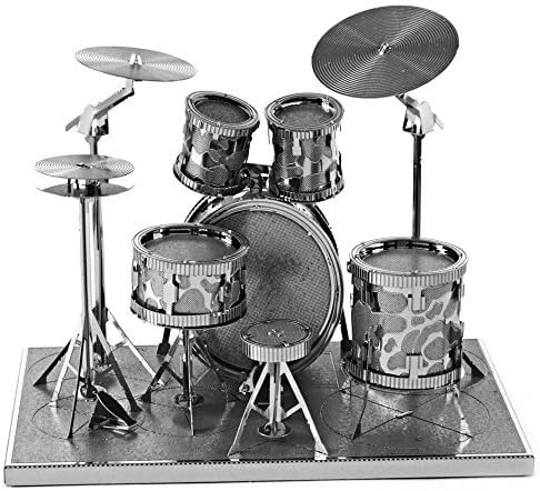 SILVER Puzzles Drum Set 3D Metal Model Metallic Nano Laser Cut Puzzle Educational DIY Assembling Toy