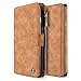 Galaxy S7 Case, Belk Hi-Vol Detachable (Brown) Leather Magnetic Sport Wallet Flip Case Folio Stand Case Zipper Coin Purse Card Slot Pocket Wallet Pouch for Samsung Galaxy S7