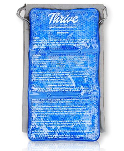 Gel Beads Hot & Cold Compress Pack - Large with Fabric Backing - 13.75 X 7.25 inches - Innovative Reusable gel bead technology provides instant heat or ice pain relief, rehabilitation and therapy.