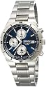 Seiko Men's Alarm Chronograph Silver-Tone Watch #SNA695