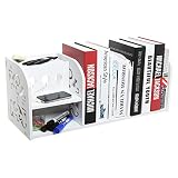 Decorative Openwork Scrollwork Design White Wood Office Desktop Organizer / Storage Display Shelf Rack