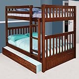 Merlot Full Full Mission Bunk with Trundle, 5 Drawer Chest and Entertainmen ....
