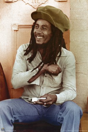Bob Marley (Sitting, Rolling Joint) Music Poster Print - 24x36 People Poster Print, 25x35
