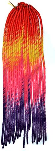Colorlife 1 Pack 20" Orange Yellow Pink Purple Color Soft Dread Lock Crochet Braid Hair Extension Synthetic Braiding Hair