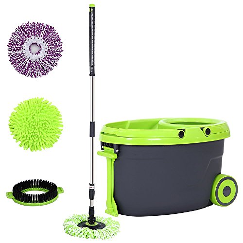 Songmics spin mop bucket system on wheels with 4 replac…