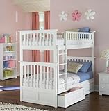 IMAGE OF Twin Size Bunk Bed White Finish