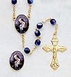 Crystal Rosary - Mystical Rose - 7mm Crystal Beads - 21in. Gold Chain - Center Piece with Matching Lapel Pin - Gift Box Included - IMPORTED FROM ITALY