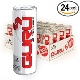 GURU Lite, 100% Natural Low Cal Energy Drink, 8.3-Fluid Ounce Can (Pack of 24)