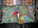 2 Decorative Green Gujrati Embroidered Sari Toss Pillow Cushion Covers