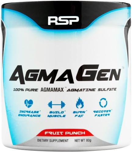 AgmaGen Fruit Punch by RSP Nutrition - 100% Pure Agmamax Agmatine Sulfate Supplement (50 Servings)