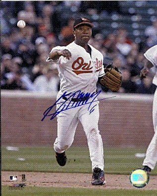 Autographed/Hand Signed 8x10 Photo Melvin Mora Baltimore Orioles