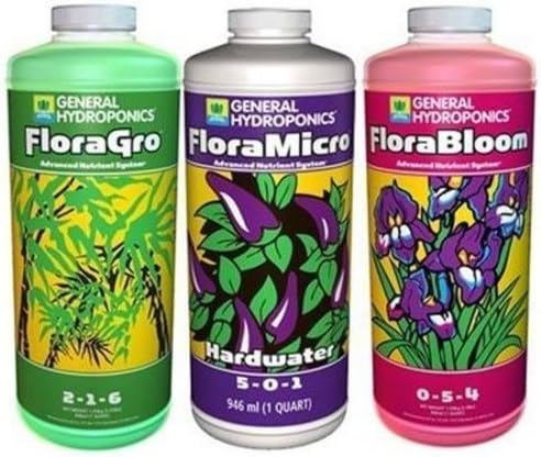 General Hydroponics Flora Series Hardwater 3 Quarts 32oz - grow micro bloom