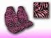 ZEBRA PINK PRINT AUTO SEAT COVERS BELTPADS S/W/C COMBO CAR SEAT COVERS