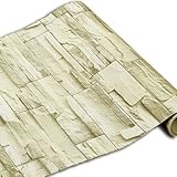 【DIY 壁紙シール】 ３D調レンガ かんたん貼付シールタイプ リフォーム ウォールステッカー 防水 オリーブグレー TMS-NETクロスセット【TMS-NET　貼方説明書付】