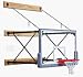 Four-Point Wall Mount Basketball System with 42 x 72 Glass Backboard and 2-3' Foot Extension
