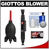 Giottos Rocket-Air Blower Professional AA1900 Large + Digital SLR Camera & Lens Cleaning Kit for Olympus E-30, E-3, E-1, Evolt E-620, E-520, E-510, E-500, E-450, E-420, E-410, E-400, E-330, E-300