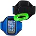 Apple iPhone 4 Blue Neoprene Exercise Armband for New 4g iPhone AT&T Touchscreen Smart Phone + Live 