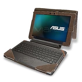 Celicious Brown Luxury Leatherette Wallet & Keyboard Style Case for Asus Eee Pad Transformer TF101