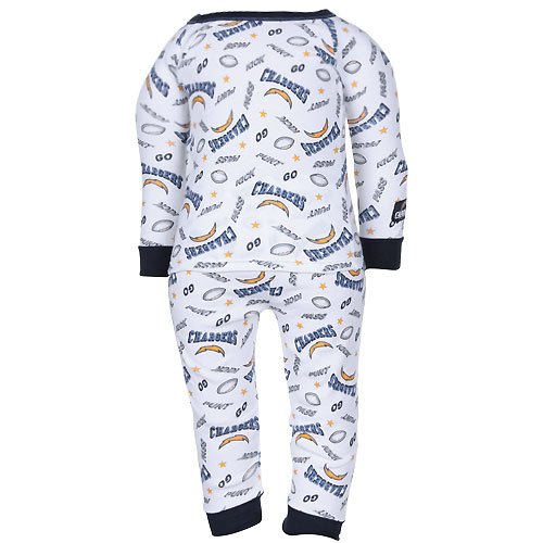 Gerber San Diego Chargers Infant White Cotton Pajama Set (18 Months)