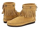 IMAGE OF Ladies' Minnetonka Moccasins Hi Top Back Zip Boot, TAN, 6.5