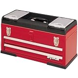 Waterloo PCH2025 20-1/2-Inch Long by 8-1/2-Inch Wide by 11-1/4- High Red 2 Drawer Tool Box with Topper and Footer for Storage