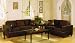 Bobkona Seattle Microfiber Sofa and Loveseat 2-Piece Set in Chocolate Color