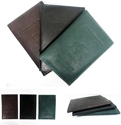 3 Genuine Leather Passport USA Organizer Cover Wallet Cover Protector Travel