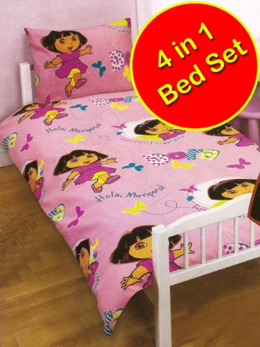 Dora the Explorer Play 4 in 1 Junior Bed Set (Duvet+Pillow+Covers)