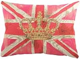 Evans Lichfield Union Jack Pink Crown Tapestry Cushion, 18 x 13 Inch, Polyester Fibre Filled