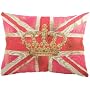 Evans Lichfield Union Jack Pink Crown Tapestry Cushion, 18 x 13 Inch, Polyester Fibre Filled
