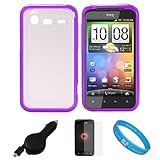 Durable Crystal Hard Case Cover with Purple Rubberized TPU Silicone Skin Ed ....