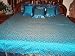 Satin Bedding-7pc Aqua Silk Sari India Bedding Bedspread Duvet King/queen