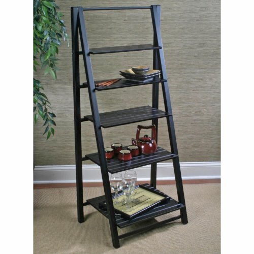 Cape Craftsman 5-Tier Bead Board Ladder Shelf Unit