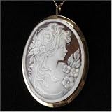【シェルカメオ Shell Cameo】　ペンダント・ブローチ 45ｍｍ