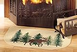 IMAGE OF Moose Hearth Rug, Cabin Fireplace and Wood Stove Rug
