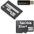 Sandisk 32GB 32G Class 4 microSD MicroSDHC Card with MicroSDHC to Memory Stick MS Pro Duo Adapter for Sony PSP and Cybershot Cameras with SoCal Trade Micro SDHC & SD Dual Slot Memory card Reader