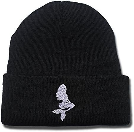 HENGYUN Mermaid Cartoon Logo Beanie Fashion Unisex Embroidery Beanies Skullies Knitted Hats Skull Caps