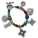 Carolyn Pollack Sterling Silver Colorful Southwestern Treasures Charm Bracelet