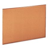 Universal® Cork Bulletin Board, 48 x 36, Natural, Oak Frame